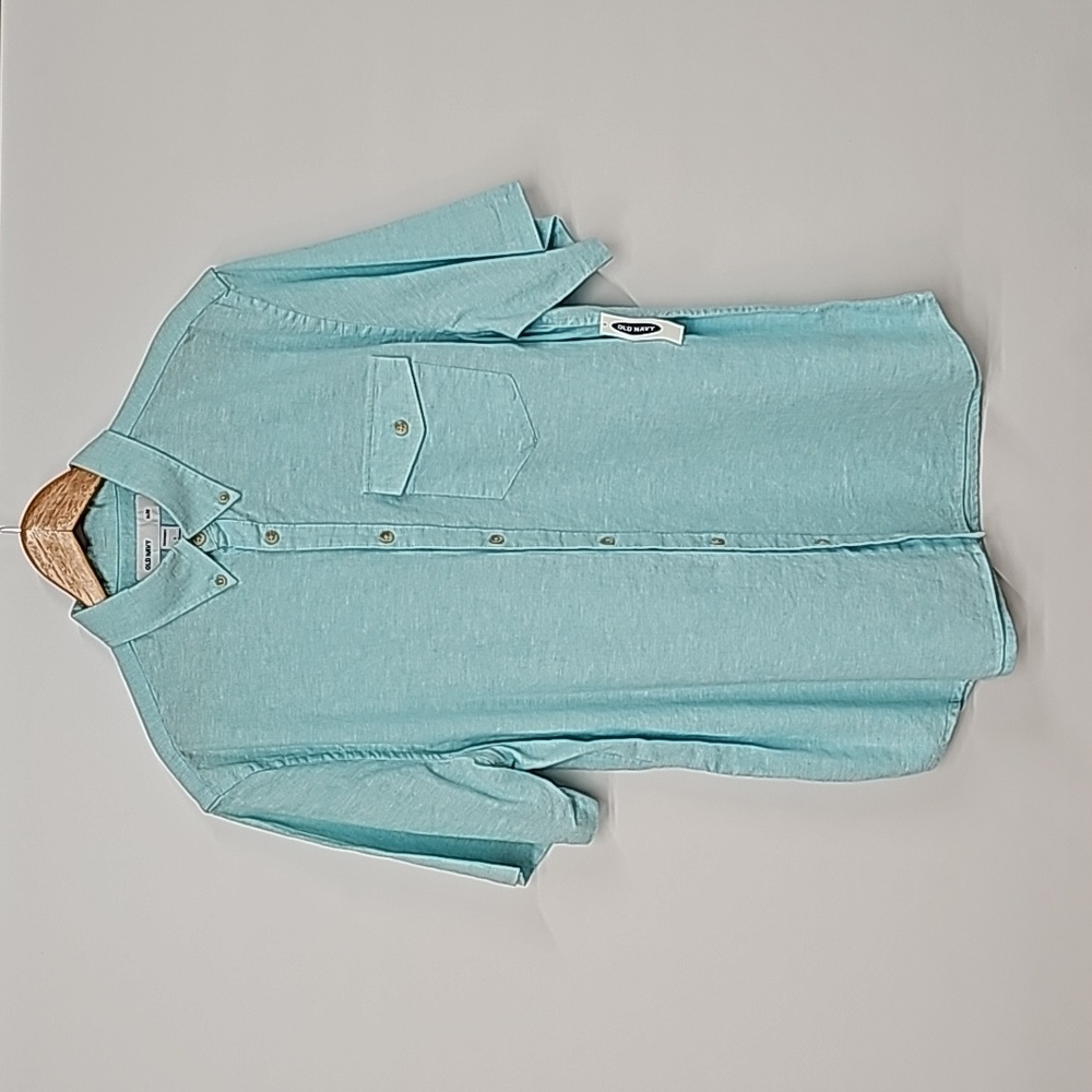 Old Navy Short Sleeve Button Down, Size L, Light Blue